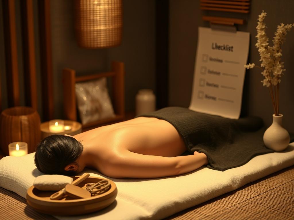 japanese sensual massage. Supplies and simple checklist